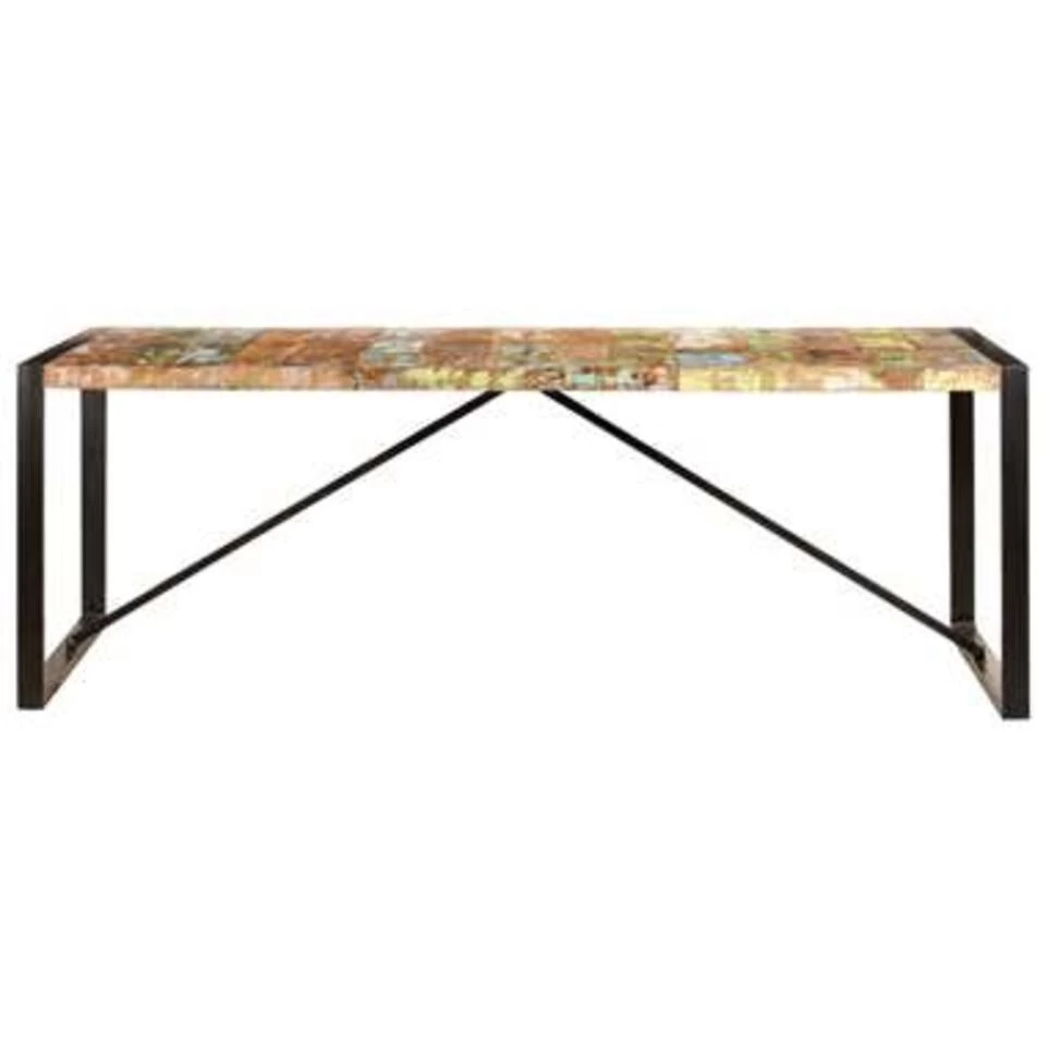 VidaXL Eettafel 220x100x75 Cm Massief Gerecycled Hout - Afbeelding 2