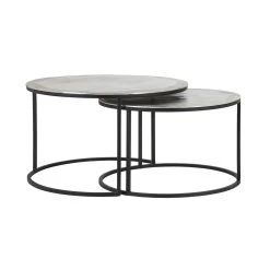 Salontafel Talca - Nikkel - Ø67,5+Ø75cm