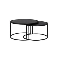 Salontafel Talca - Antiek Lood Edge - Ø67,5+Ø75cm