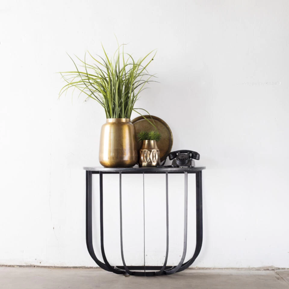 Giga Meubel Sidetable Zwart Marmer - 90x45x80cm - Sidetable Mauro