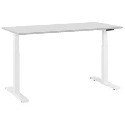 Beliani Verstelbaar Bureau DESTIN - Grijs Spaanplaat