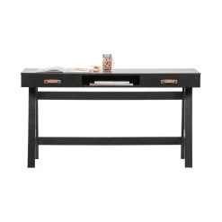 WOOOD Dian Bureau - Grenen - Zwart - 75x140x62