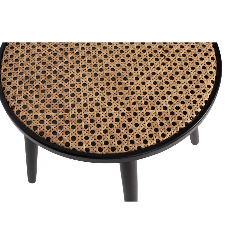 WOOOD Ditmer Bijzettafel - Hout - Naturel/zwart - 44x39x39 - Afbeelding 4