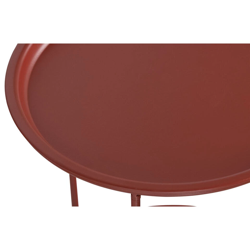WOOOD Ivar Bijzettafel L - Metaal - Rood - 38x56x56 - Afbeelding 2