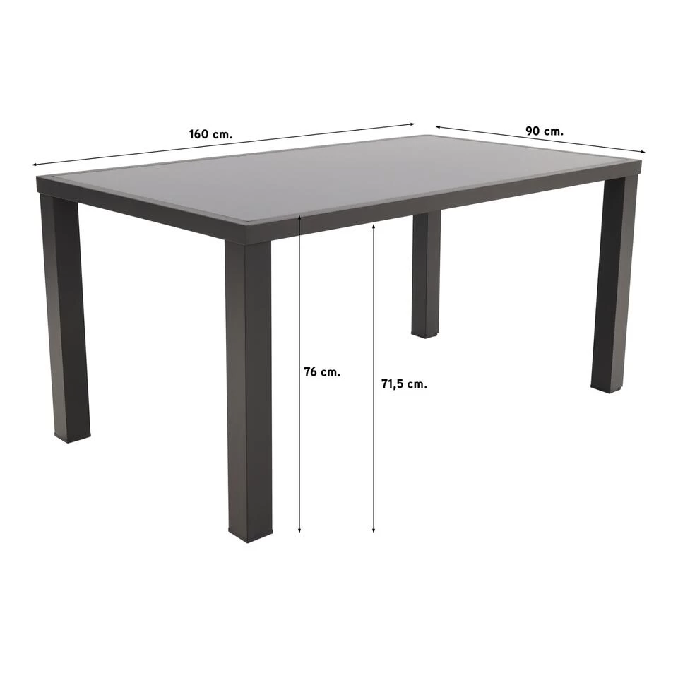 VDG Alma Tuintafel 160 X 90 β Antraciet - Afbeelding 2