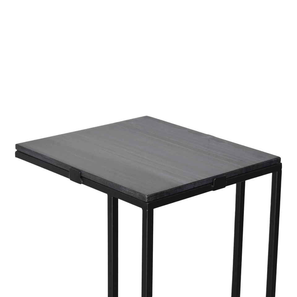 LOFT42 Marble Laptoptafel - Metaal - Zwart Marmer - 55x35x40 - Afbeelding 2