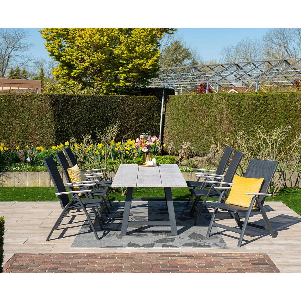 Garden Impressions Leuven Tuintafel 220 X 100 Cm - Donker Grijs - Afbeelding 2
