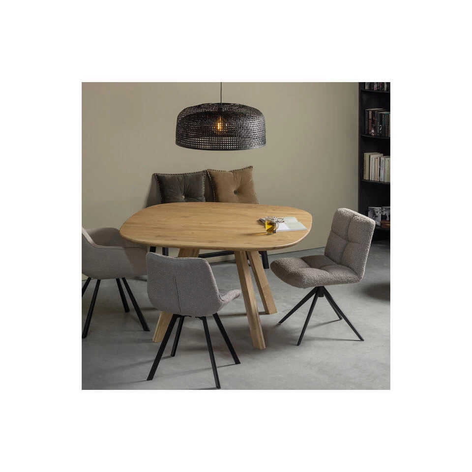 WOOOD Tablo Tafelblad - Eiken - Naturel - 2,2x130x130 - Afbeelding 4