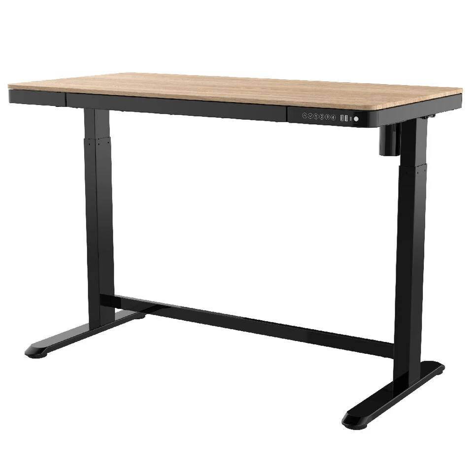 Elektrisch Verstelbaar Bureau / Thuiswerkplek - 120x60 Cm - Whitewash Eiken - Afbeelding 2