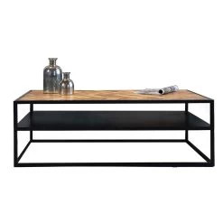 Industriële Salontafel Rechthoekig Valerie 120x60 Visgraat 60x120x40 Cm