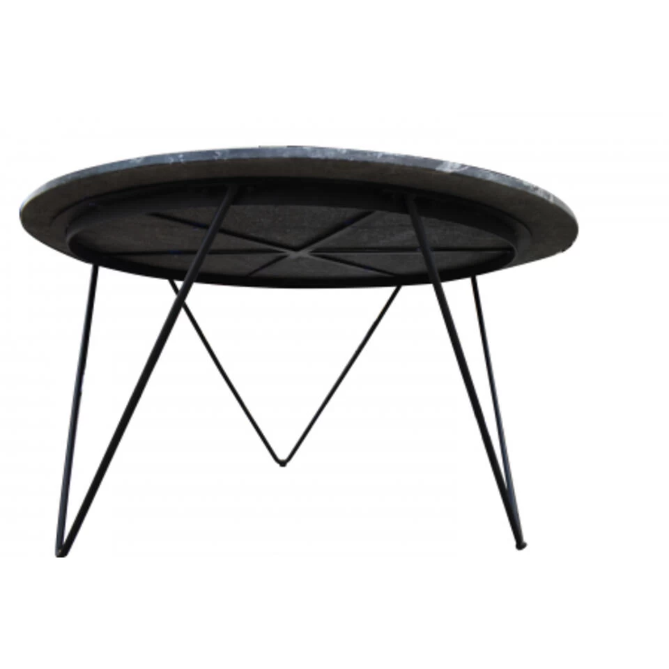 Giga Meubel Eettafel Rond Zwart Marmer - 140x140x75cm - Tafel Coco - Afbeelding 4