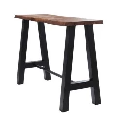 Industriële Bartafel Quinty Mangohout Boomstam 150x50 Cm - Mangohout - Bruin