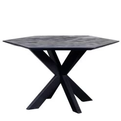 Giga Meubel - Eettafel Zwart Hexagon - 140x140x78cm - Diamond