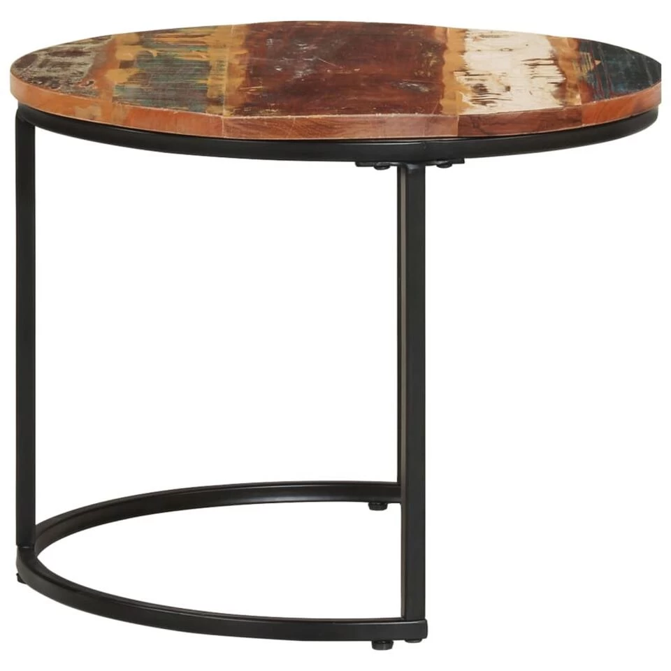 VidaXL 2-delige Tafeltjesset Massief Gerecycled Hout - Afbeelding 2