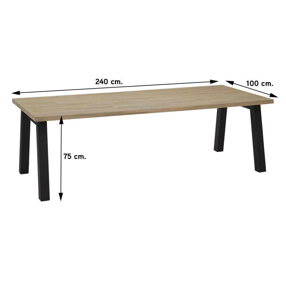 Taste Derby Tuintafel - 240x100 Cm. - Antraciet Poten - Afbeelding 2