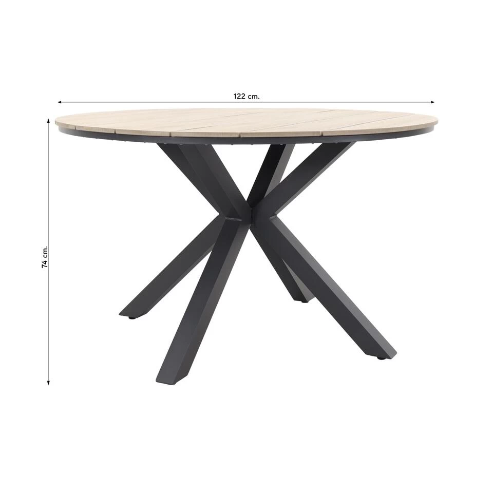 Garden Impressions Edison Tuintafel - 122 Cm. Rond - Afbeelding 3