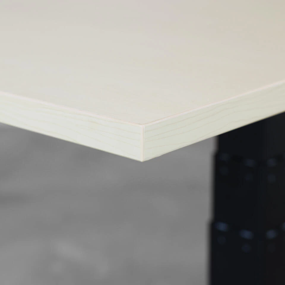 Elektrisch Verstelbaar Bureau - 160x80 Cm - Single Motor - Zwart / Licht Eiken - Afbeelding 3