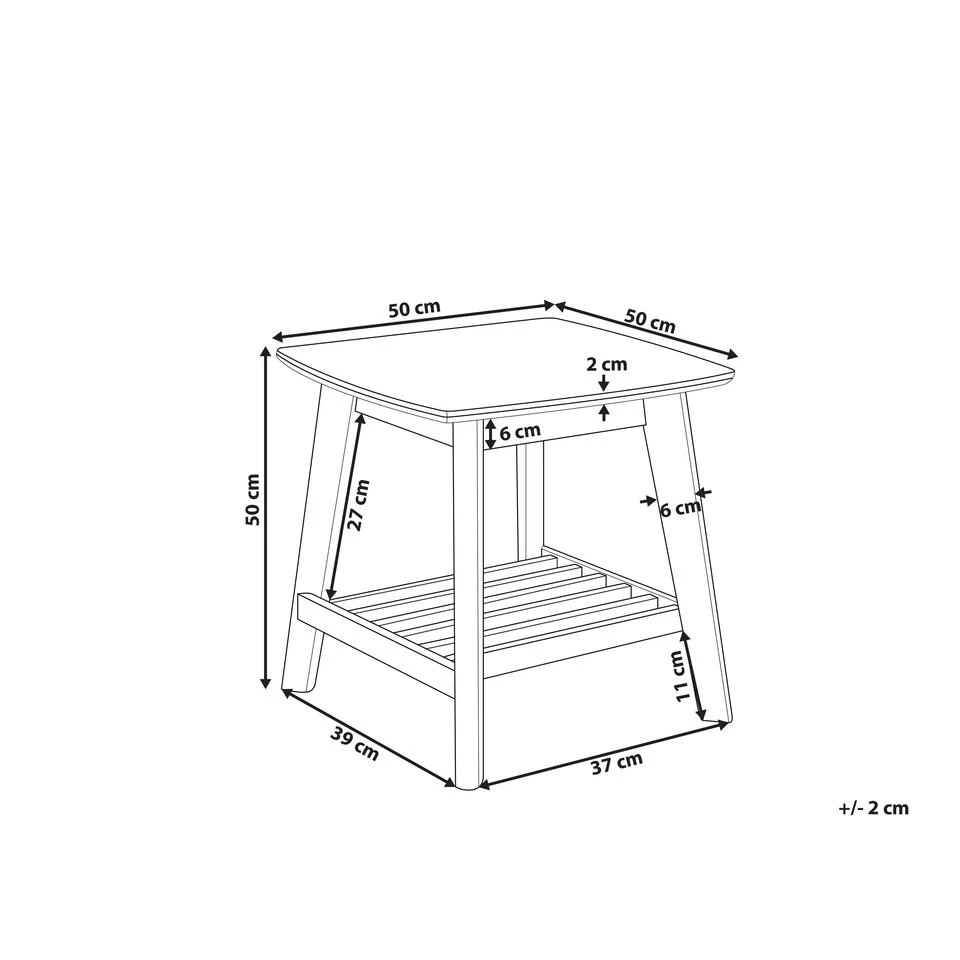 Beliani Bijzettafel TULARE - Lichte Houtkleur Mdf, Rubberhout - Afbeelding 3