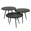 Hoyz - Salontafel Set Van 3 - Rond Metallic - Grijs