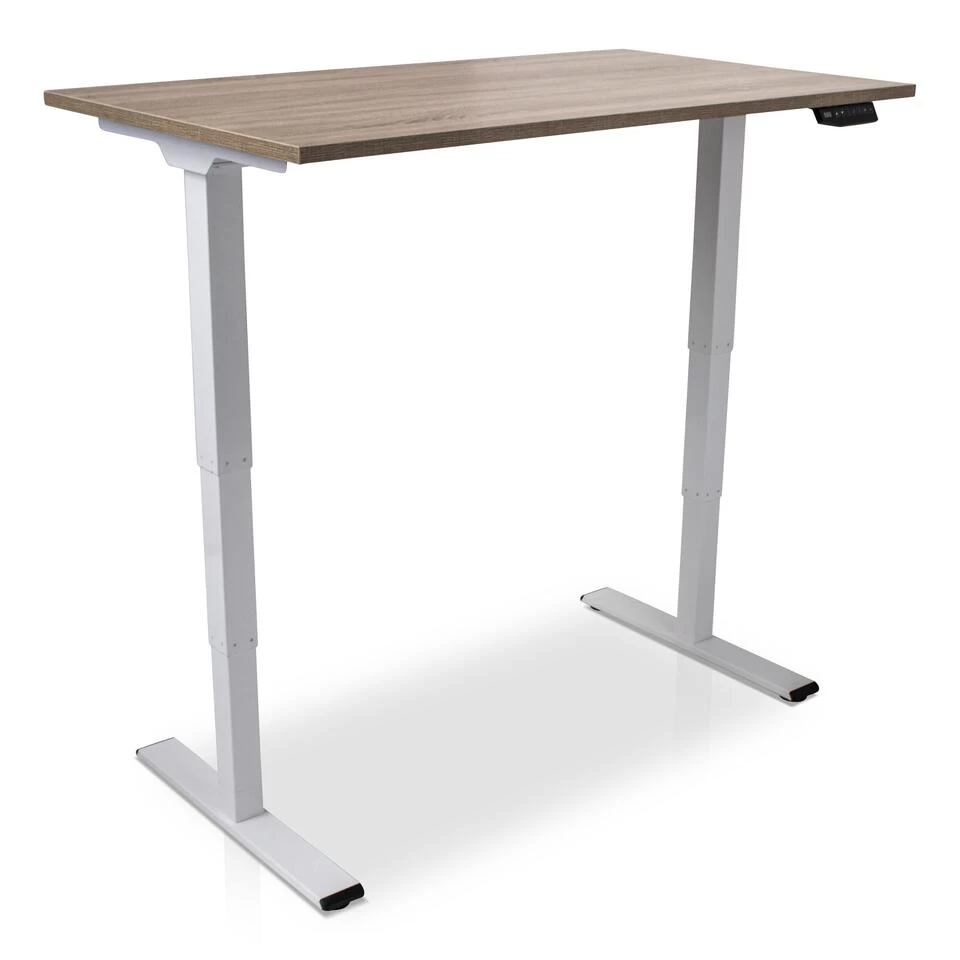 MRC COMFORT Elektrisch ARBO Zit-sta Bureau - 140x80cm - Wit - Midden Eiken - Afbeelding 2