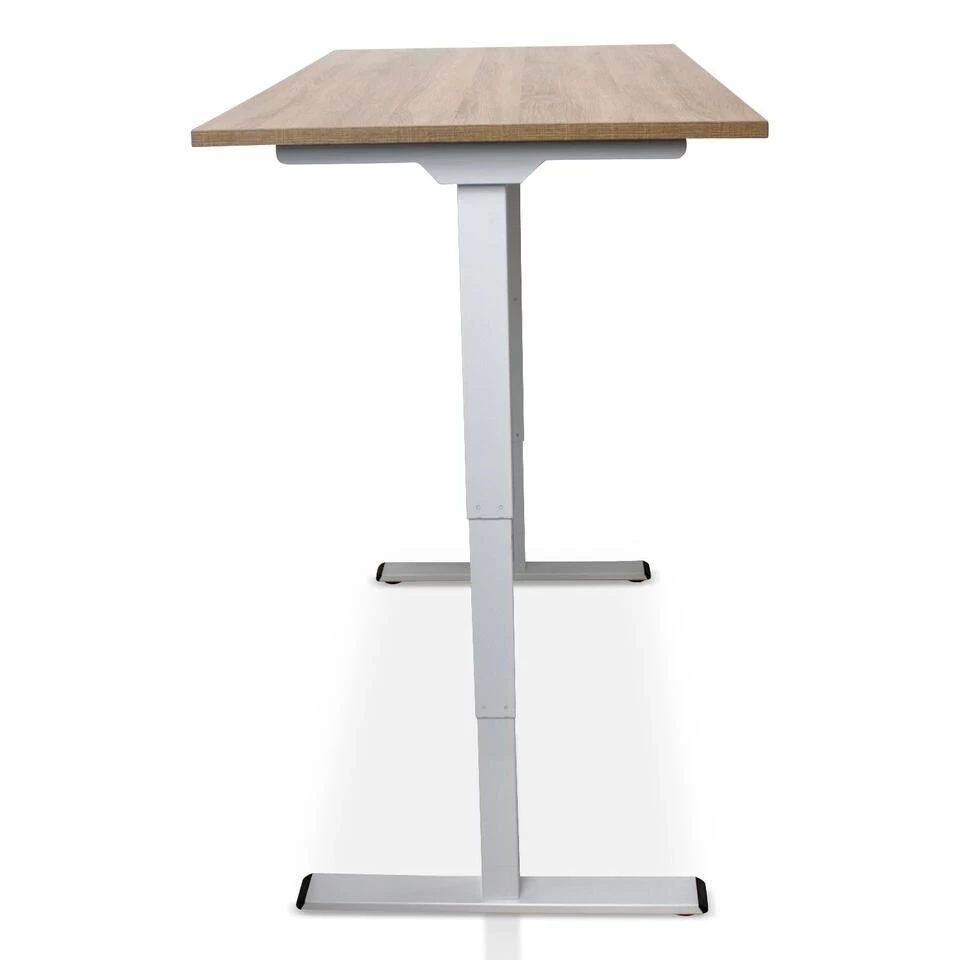 MRC COMFORT Elektrisch ARBO Zit-sta Bureau - 160x80cm - Wit - Midden Eiken - Afbeelding 4