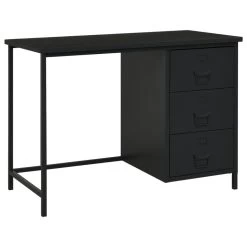 VidaXL Bureau Industrieel Met Lades 105x52x75 Cm Staal Zwart