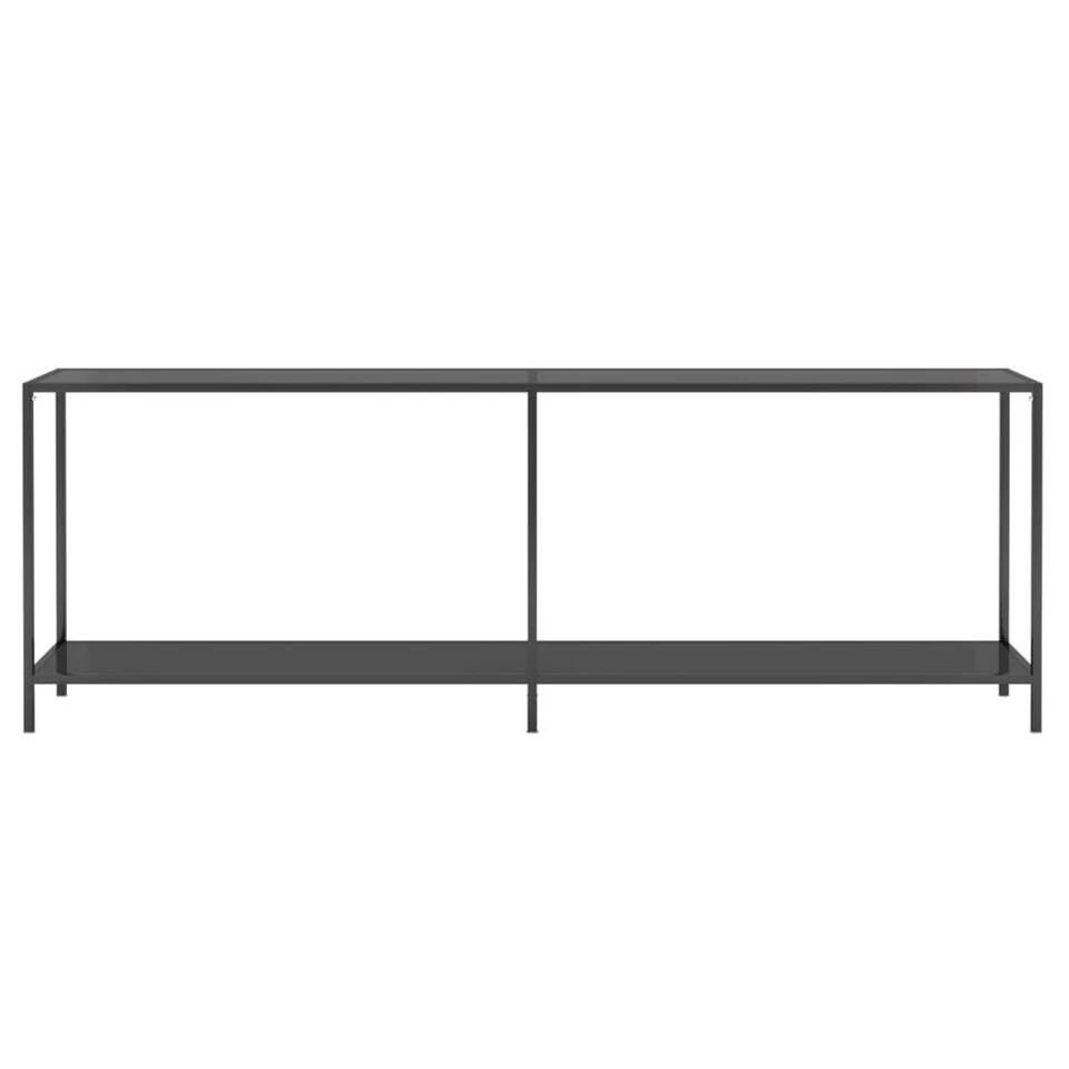 VidaXL Wandtafel 220x35x75,5 Cm Gehard Glas Zwart - Afbeelding 3