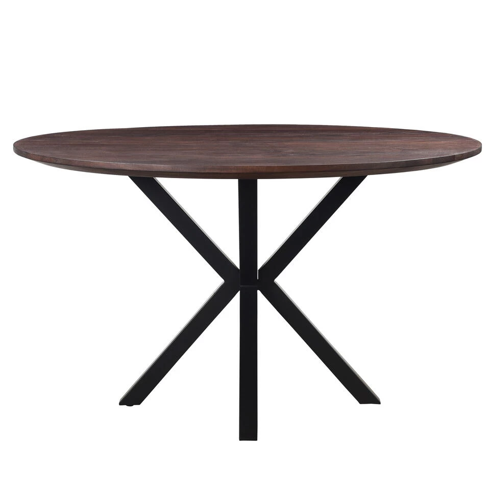 Giga Meubel Eettafel Bruin Rond Mangohout - Ø130cm - Tafel Lissabon - Afbeelding 2