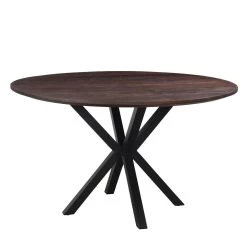 Giga Meubel Eettafel Bruin Rond Mangohout - Ø130cm - Tafel Lissabon