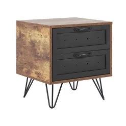 Beliani Bijzettafel ARKAN - Donkere Houtkleur Vezelplaat