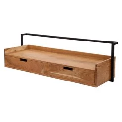 Giga Meubel Wandbureau Acaciahout Naturel - 2 Lades - Bureau Air Solid