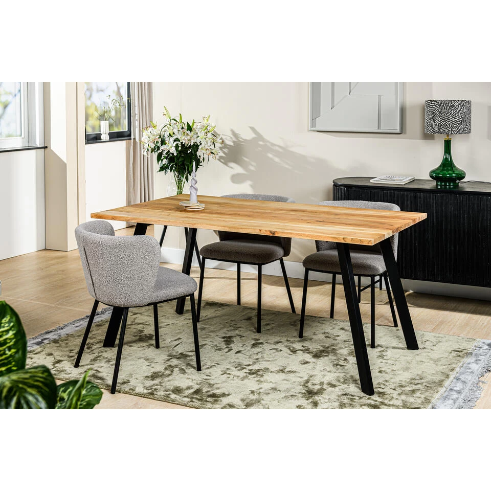 Giga Meubel Eettafel Acaciahout 160cm - Naturel - Tafel Adriaan - Afbeelding 2