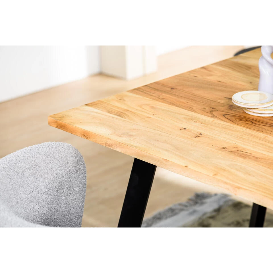 Giga Meubel Eettafel Acaciahout 160cm - Naturel - Tafel Adriaan - Afbeelding 3