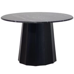 Giga Meubel Eettafel Marmer Zwart Ø120cm - Rechte Poot - Tafel Bodhi