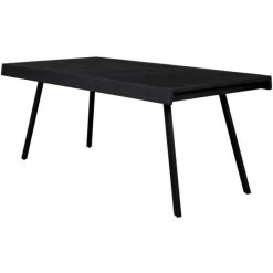 Giga Meubel Eettafel Zwart 220cm - Teakhout & Metaal - Tafel Suri