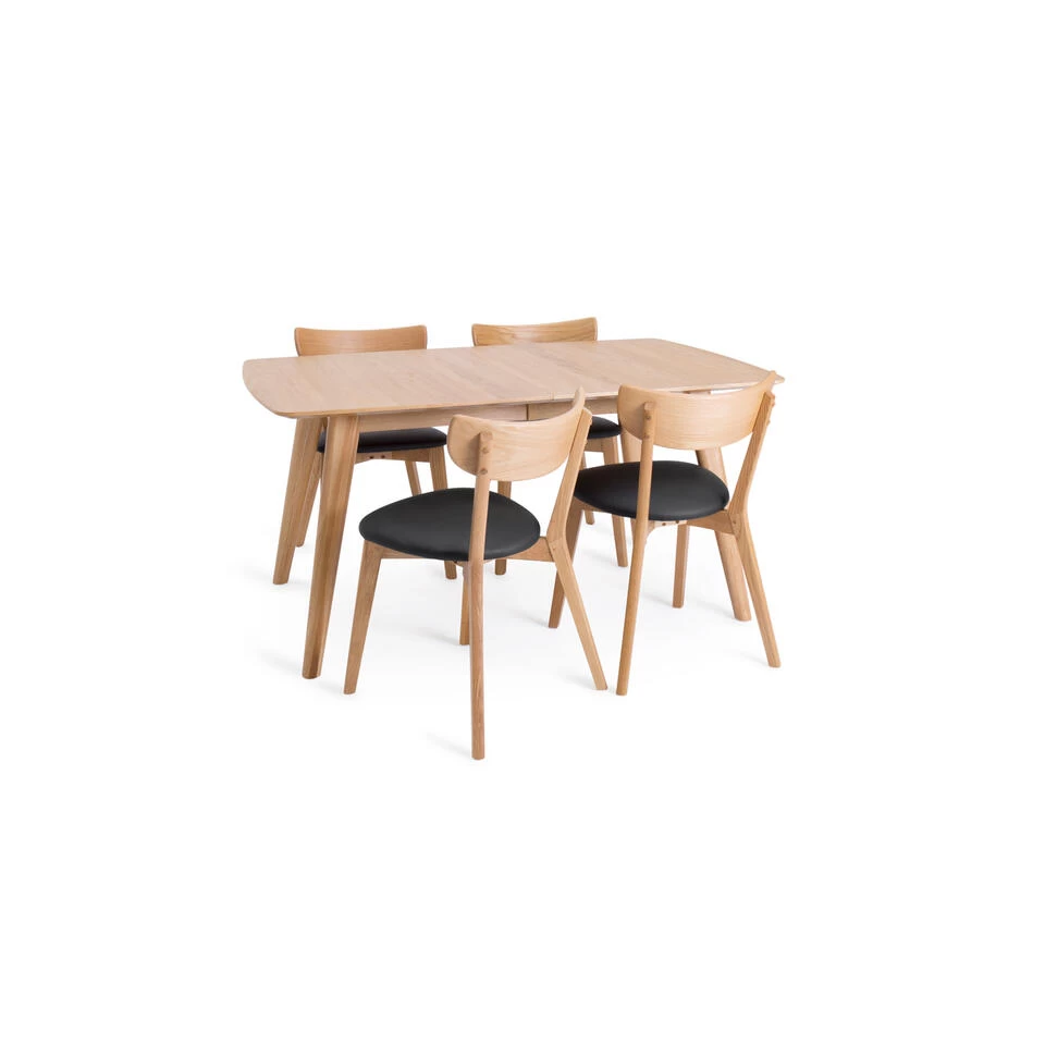Giga Meubel Uitschuifbare Eettafel Naturel - 150-195cm - Eikenhout - Tafel Rho - Afbeelding 3
