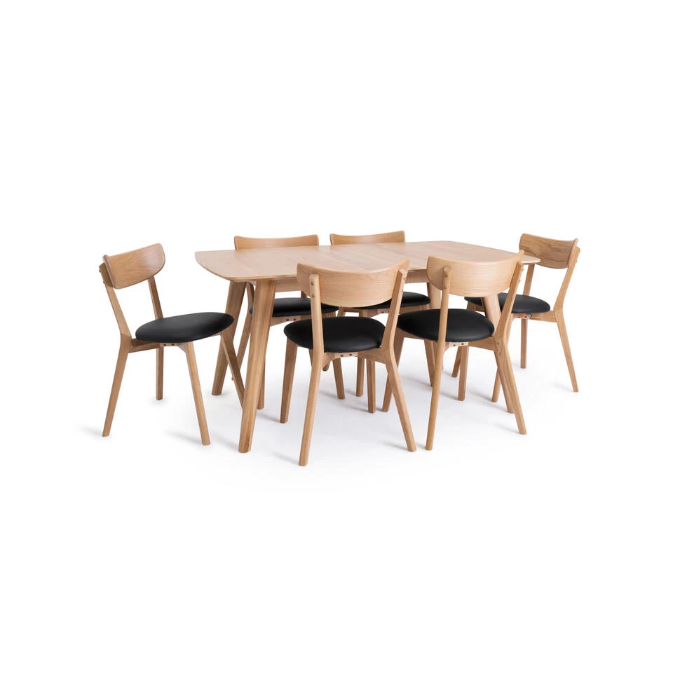 Giga Meubel Uitschuifbare Eettafel Naturel - 150-195cm - Eikenhout - Tafel Rho - Afbeelding 4