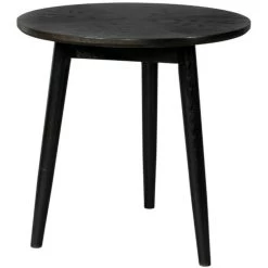 Giga Meubel Bijzettafel Zwart Rond Ø50cm - Eikenhout & Microfiber