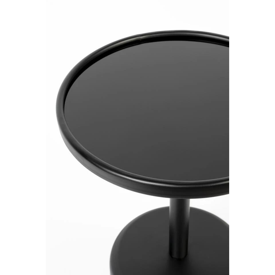 Giga Meubel Bijzettafel Rond Zwart - Metaal & Glas - Tafel Milo - Afbeelding 3