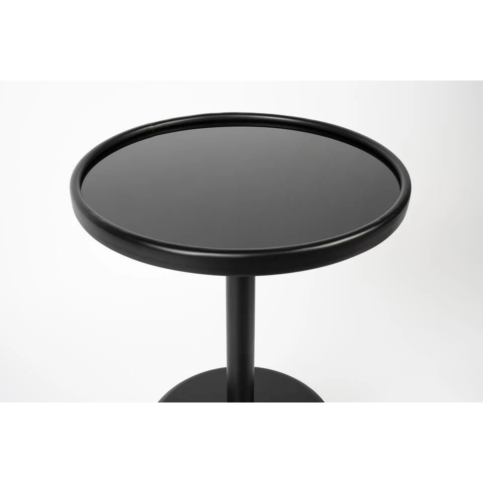 Giga Meubel Bijzettafel Rond Zwart - Metaal & Glas - Tafel Milo - Afbeelding 4