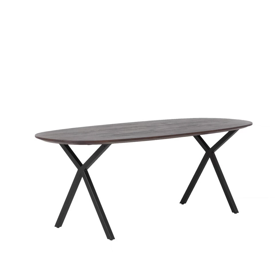 Giga Meubel Eettafel Ovaal 160cm Bruin - Mangohout - Tafel Genève - Afbeelding 3