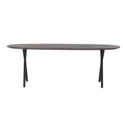 Giga Meubel Eettafel Ovaal 160cm Bruin - Mangohout - Tafel Genève