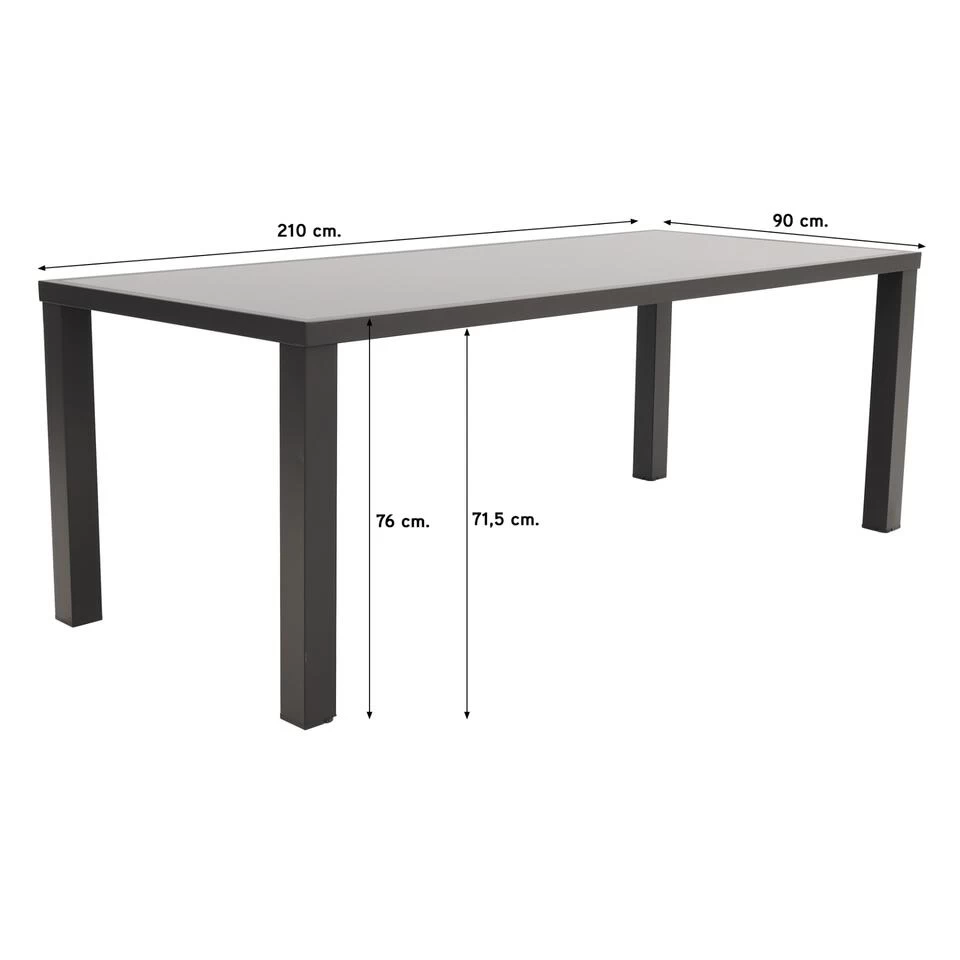 VDG Alma Tuintafel Antraciet - 210 X 90 Cm - Afbeelding 2