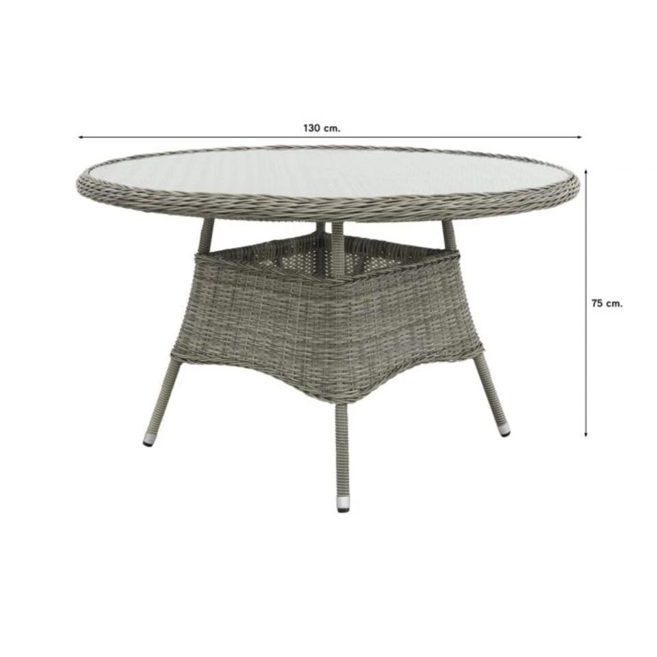 VDG Felina Dining Tuintafel 130 Cm. - Paloma Grijs - Afbeelding 2