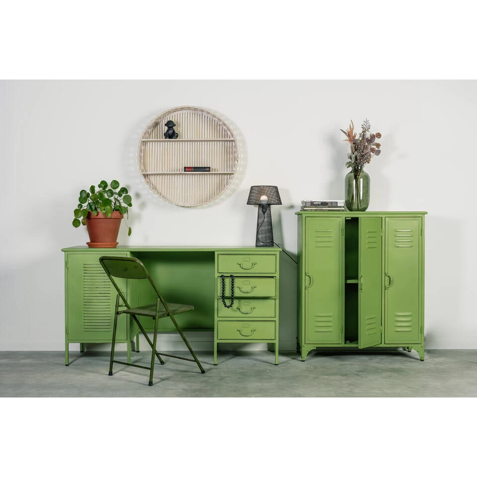 Rootsmann Locker Bureau Met Slot - Groen Metaal - Metaal - Afbeelding 2