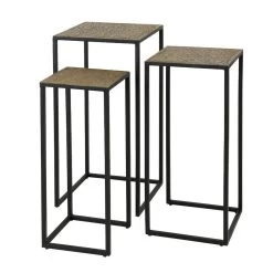 Inez Bloem Sidetable Set - Metaal - Bruin
