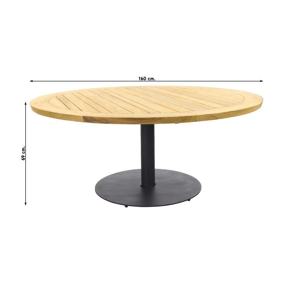 Taste Saba Low Dining Tafel - Ø160 Cm. Ronde Tuintafel - Afbeelding 2