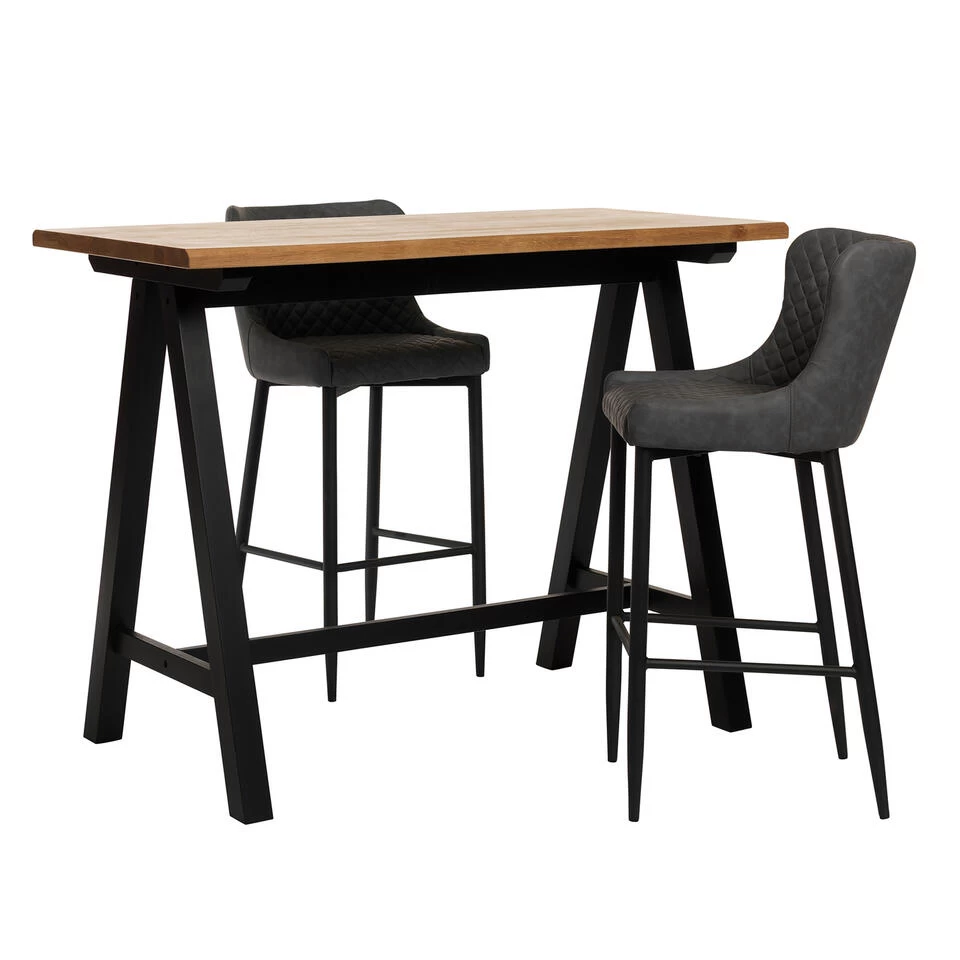 Giga Meubel Bartafel Naturel - 71x140x105cm - Eikenhout - Tafel Oliveto - Afbeelding 3