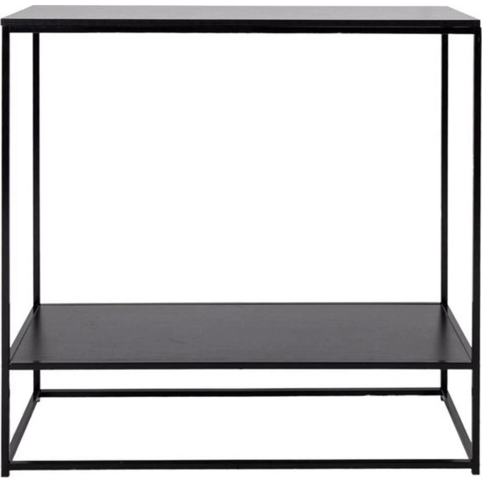 Console Tafel - Met Zwart Frame En Twee Zwarte Planken 80x36x80 Cm - Afbeelding 3
