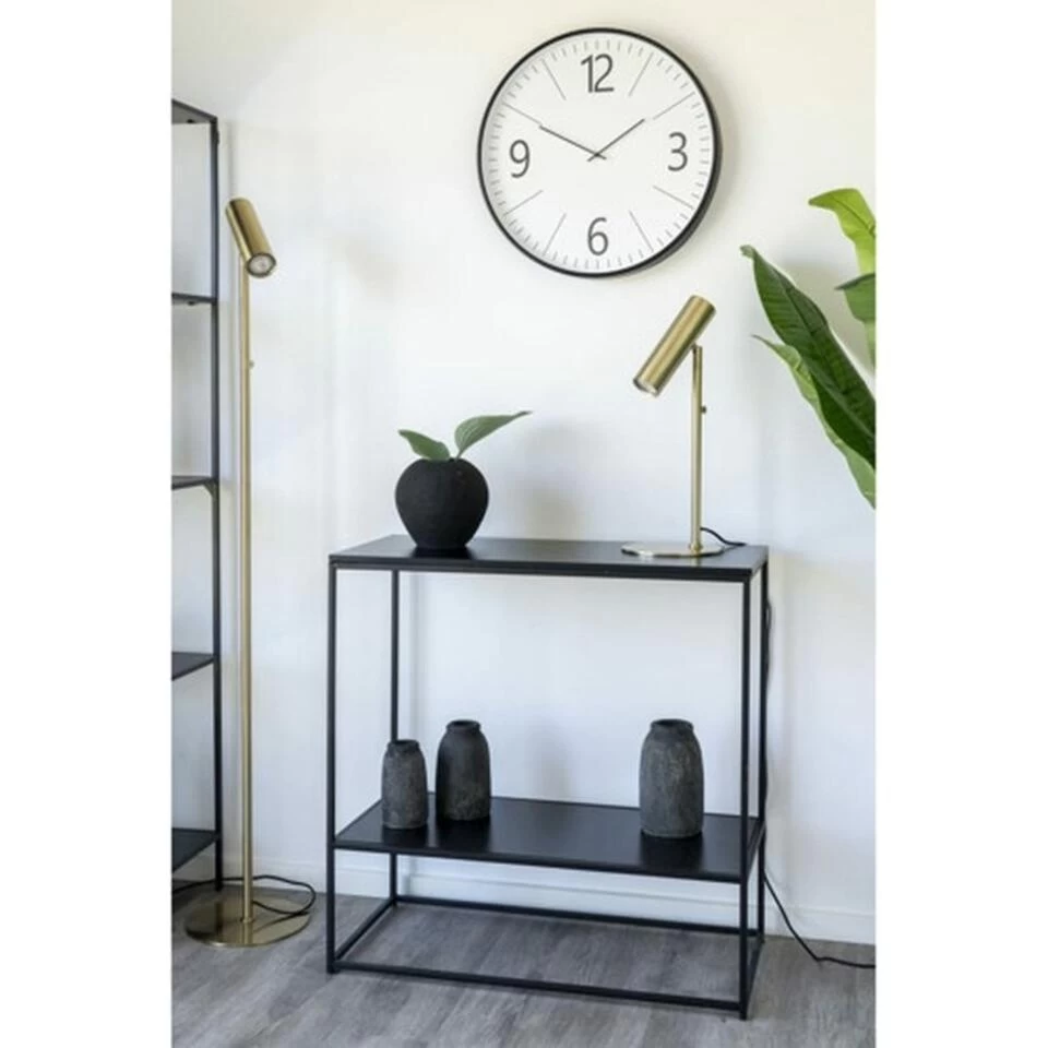 Console Tafel - Met Zwart Frame En Twee Zwarte Planken 80x36x80 Cm - Afbeelding 4